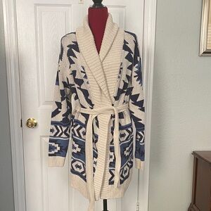 Lucky Like New Cozy Geometric Knit Cardigan sz L